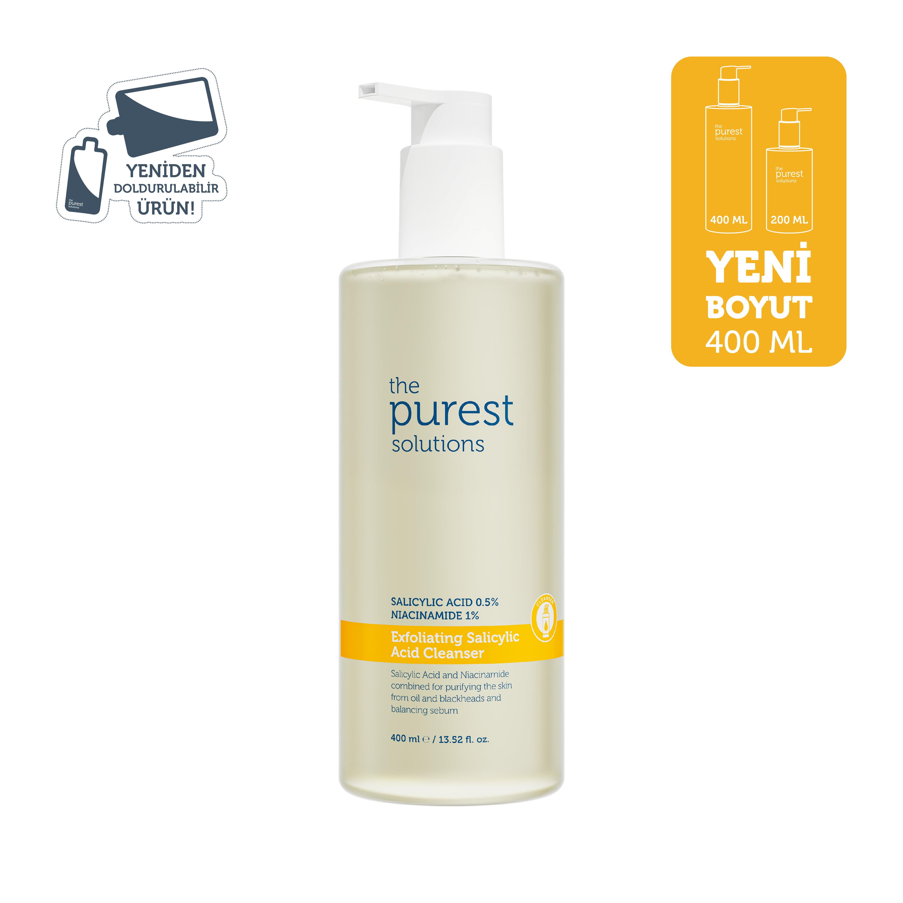 Reinigendes Gel mit Salicylsäure für fettige und Mischhaut, gegen Akne und Mitesser, 400 ml