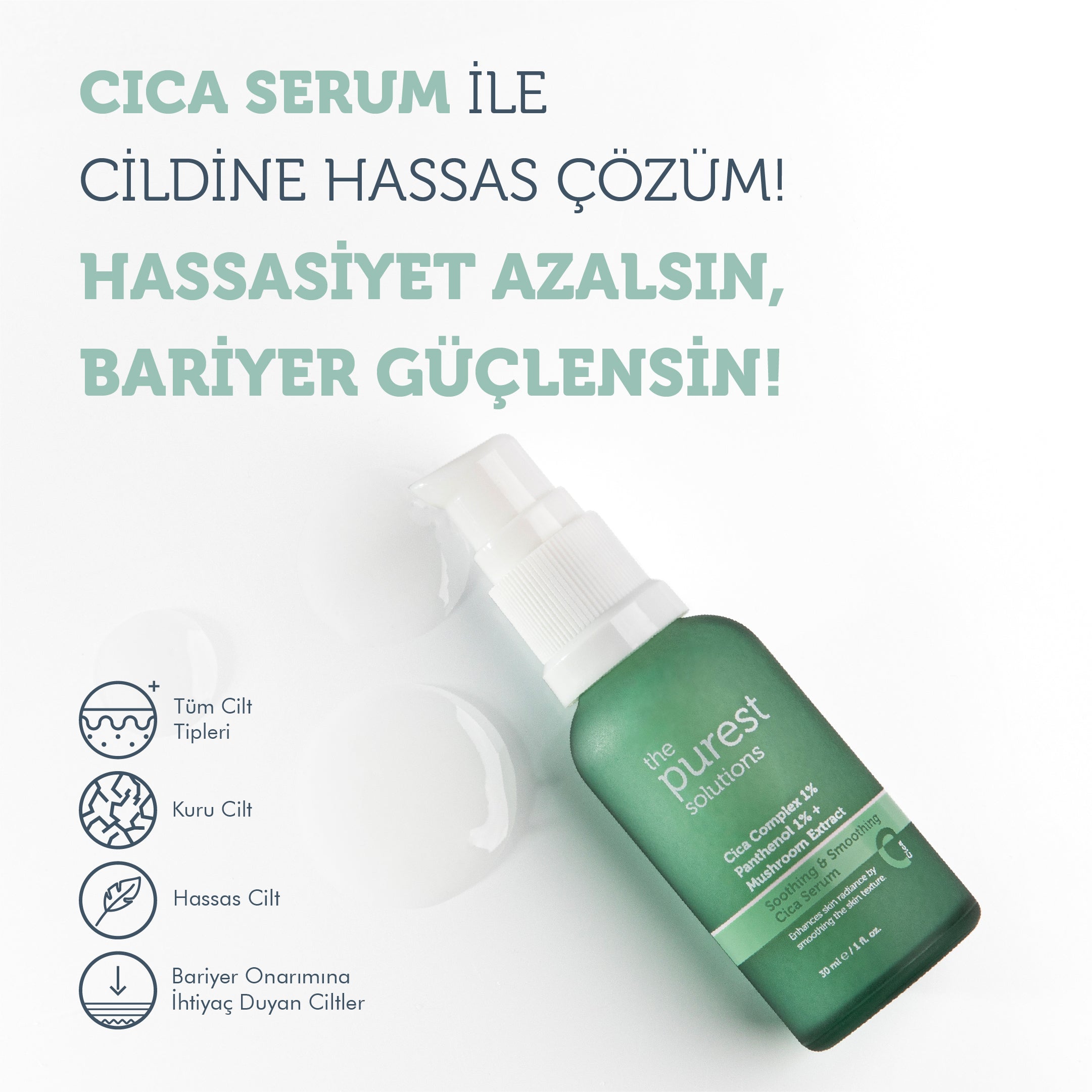 Anti-Rötungs- und Barriere-Reparatur-Cica-Serum für empfindliche Haut, 30 ml
