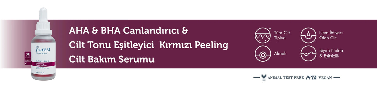 AHA &amp; BHA Canlandırıcı ve Cilt Tonu Eşitleyici Kırmızı Peeling Cilt Serumu 30 Ml – anlatım görseli 1