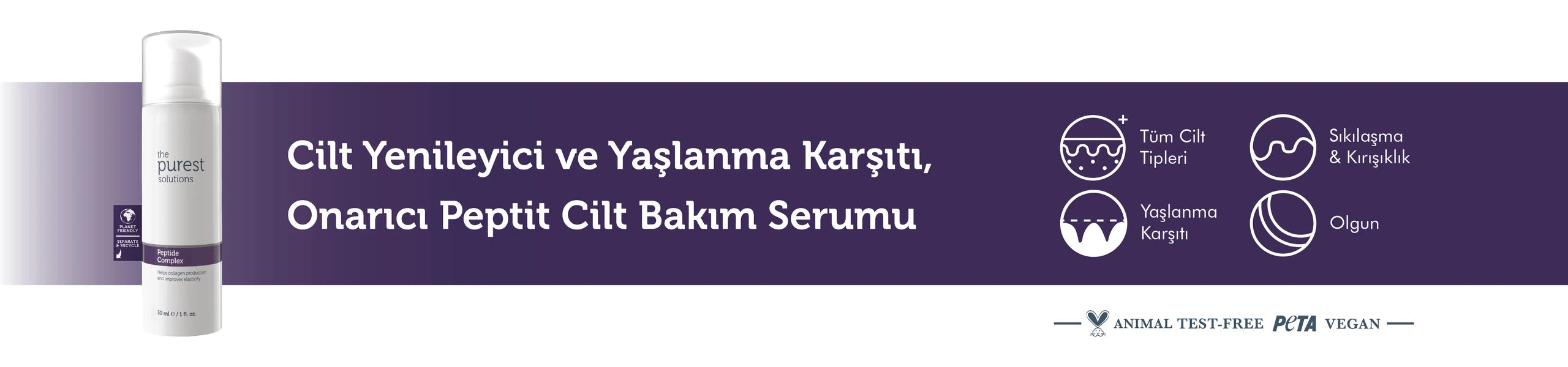 Cilt Yenileyici ve Yaşlanma Karşıtı, Onarıcı Peptit Cilt Bakım Serumu 30 Ml (Peptide Complex)