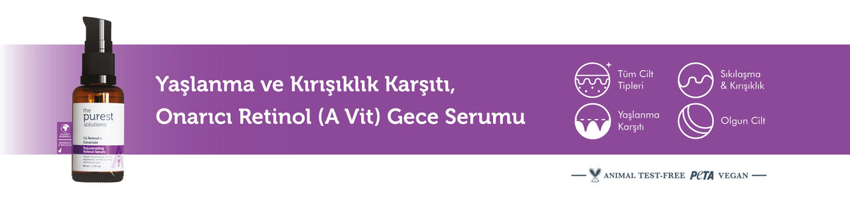 Yaşlanma Karşıtı ve Kırışıklık Giderici, Onarıcı Retinol Gece Serumu 30 Ml – anlatım görseli 1