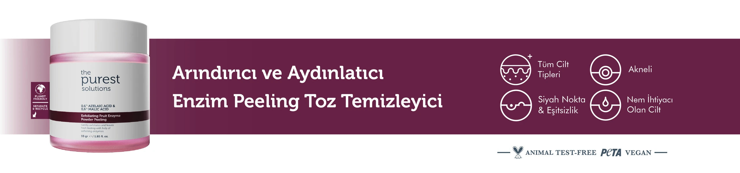 Refill Ekolojik Yedek Paket- Arındırıcı ve Aydınlatıcı Enzim Kırmızı Toz Peeling 55 Gr