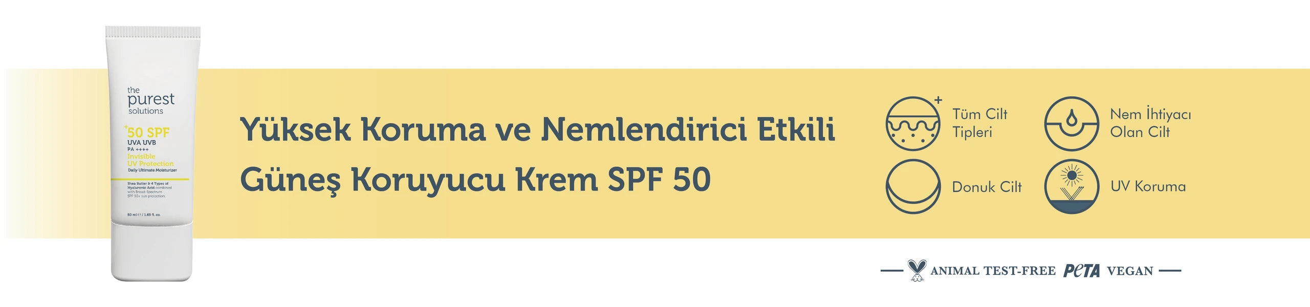 Yüksek Koruma ve Nemlendirici Etkili Invisible Güneş Koruyucu Krem SPF 50, 50 Ml.