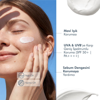 Mattifying Dry-Touch Sunscreen Cream for Oily and Combination Skin, SPF 50, 50 Ml.