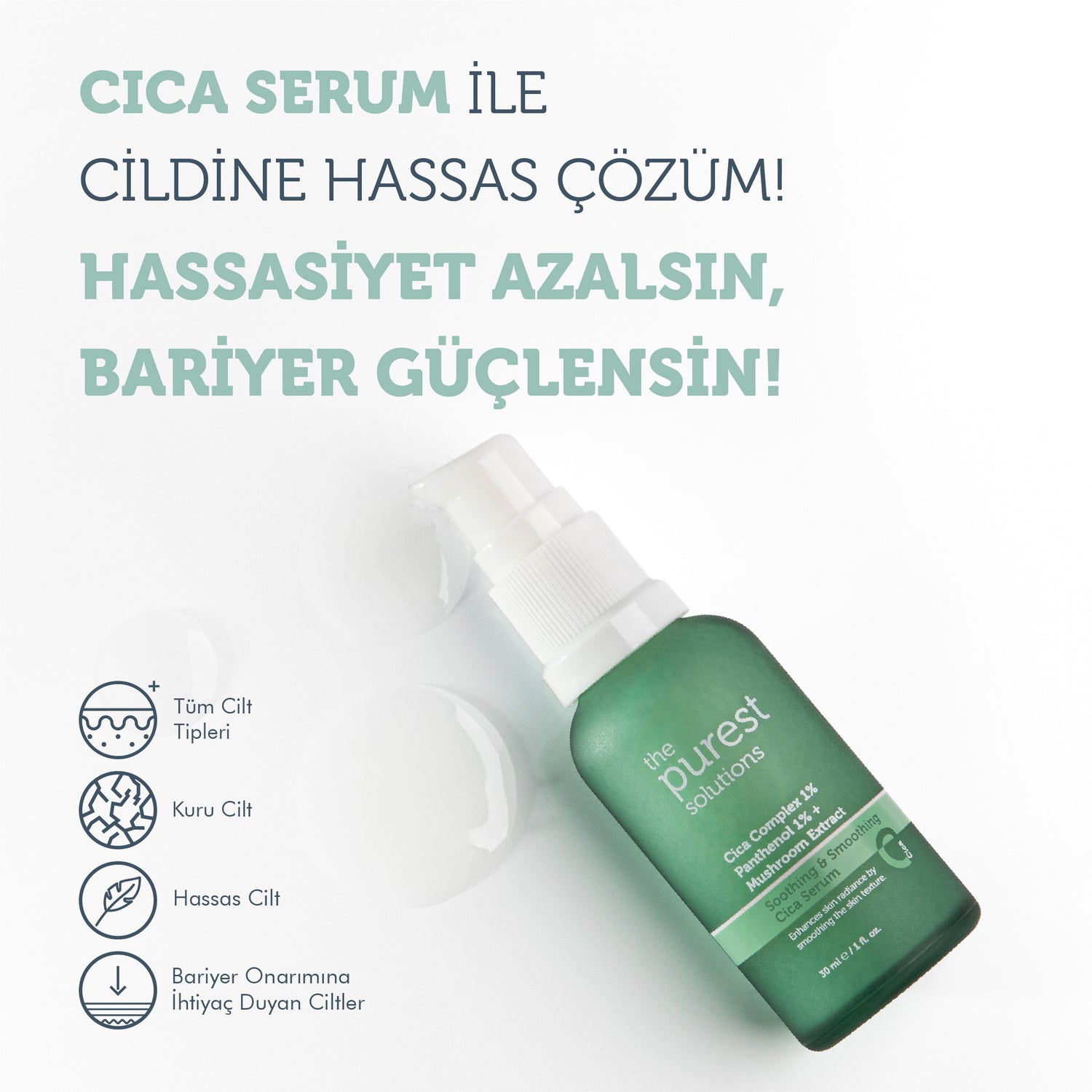 Anti-Rötungs- und Barriere-Reparatur-Cica-Serum für empfindliche Haut, 30 ml