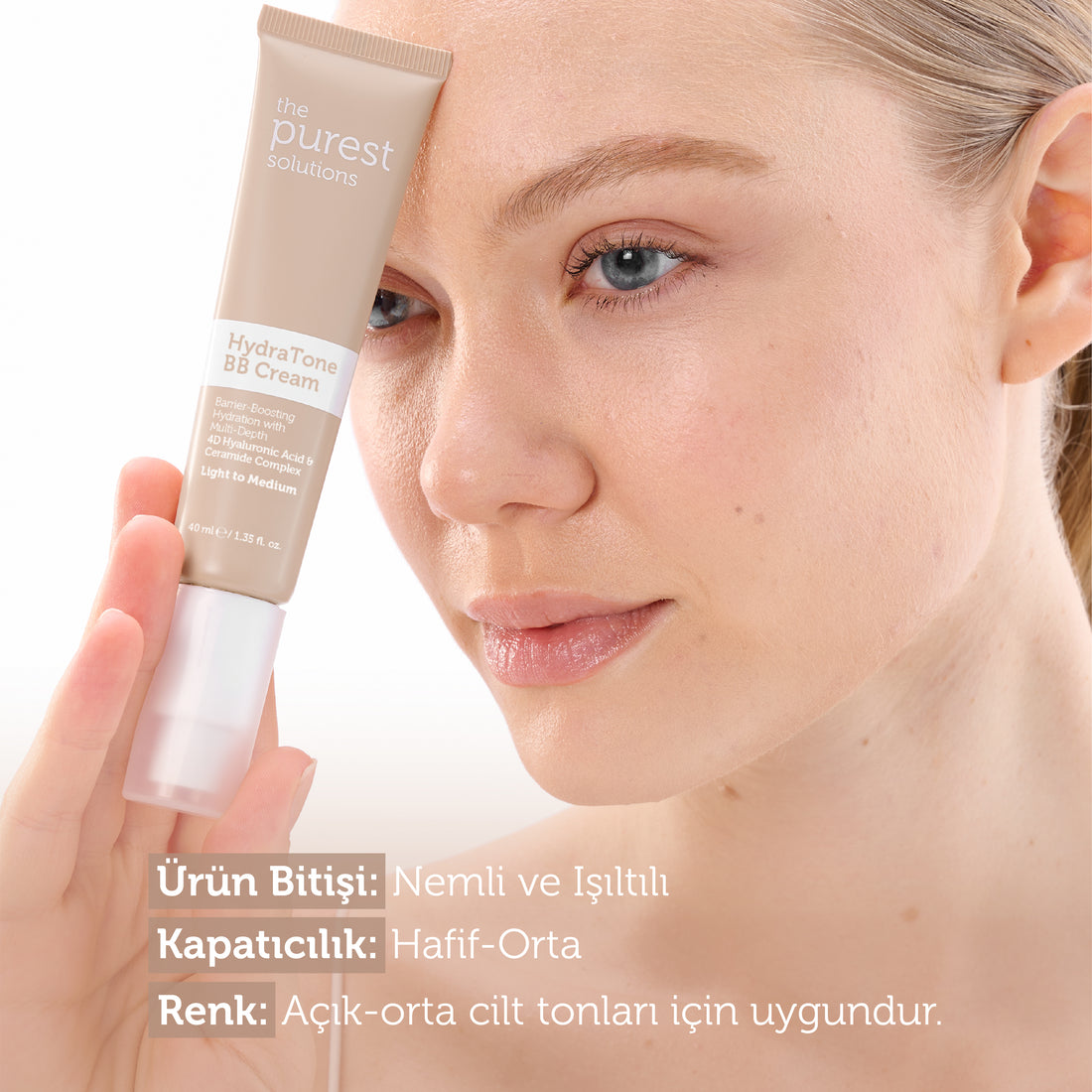 Intensiv feuchtigkeitsspendende BB-Creme für trockene und Mischhaut, LSF 50+, 40 ml – Heller/Mittlerer Hautton