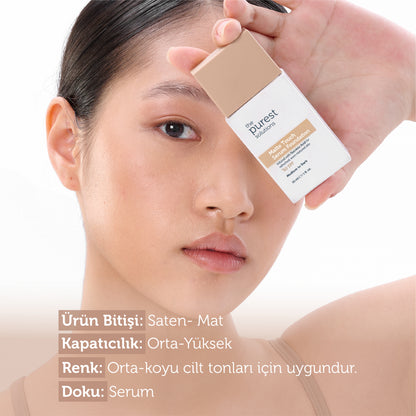 Talgregulierendes und mattierendes Serum-Make-up mit LSF 50+, 30 ml – Mittlerer/Dunkler Hautton