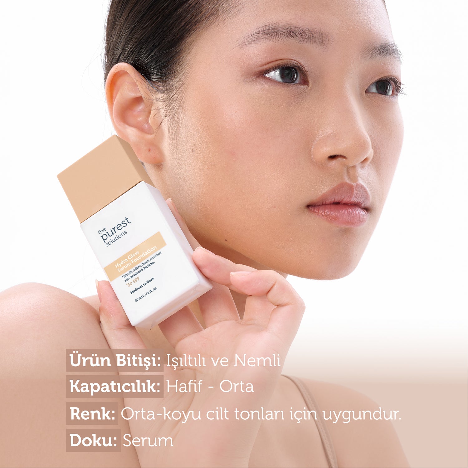 Feuchtigkeitsspendende und revitalisierende Serum-Foundation mit LSF 50+, 30 ml – Mittlerer/Dunkler Hautton