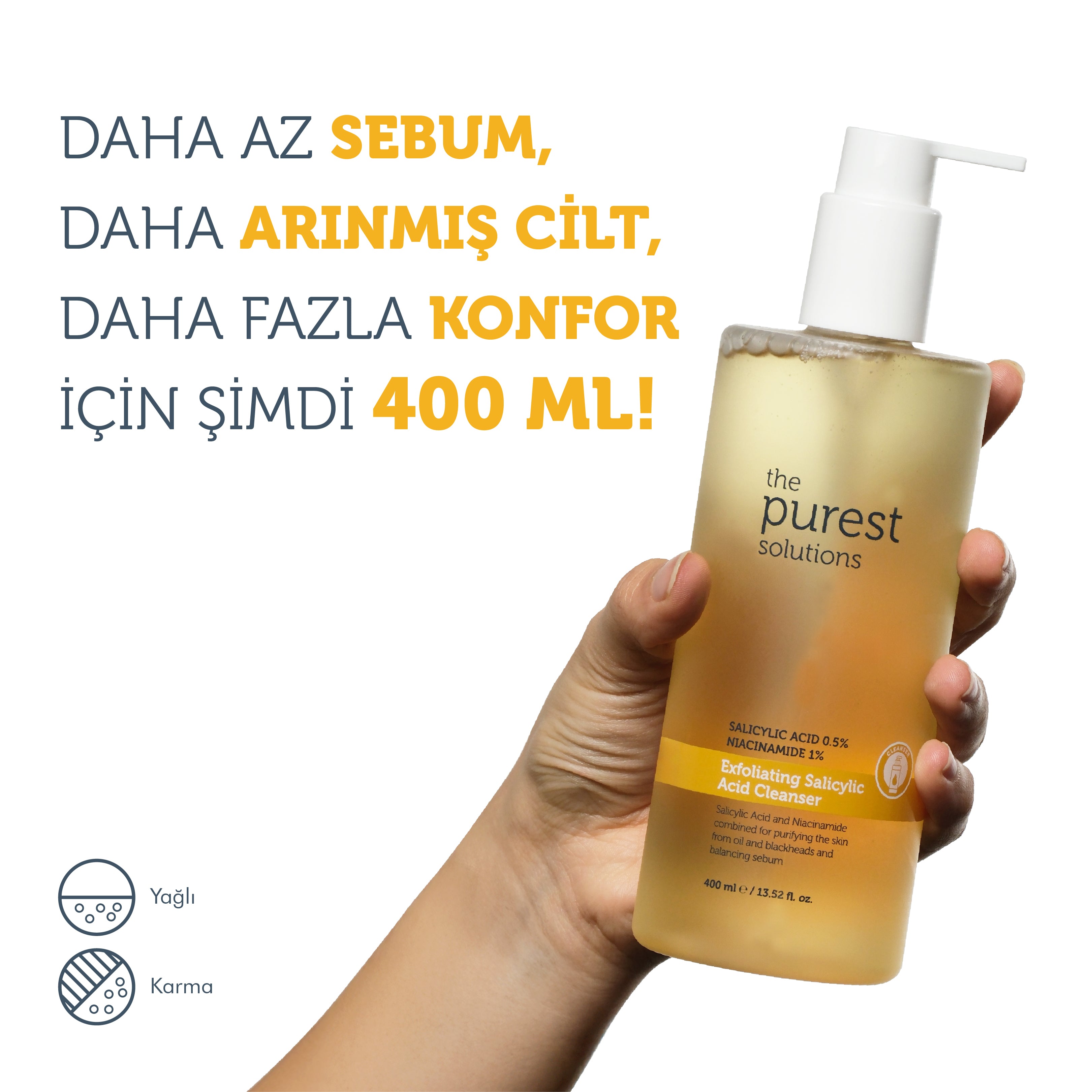 Reinigendes Gel mit Salicylsäure für fettige und Mischhaut, gegen Akne und Mitesser, 400 ml