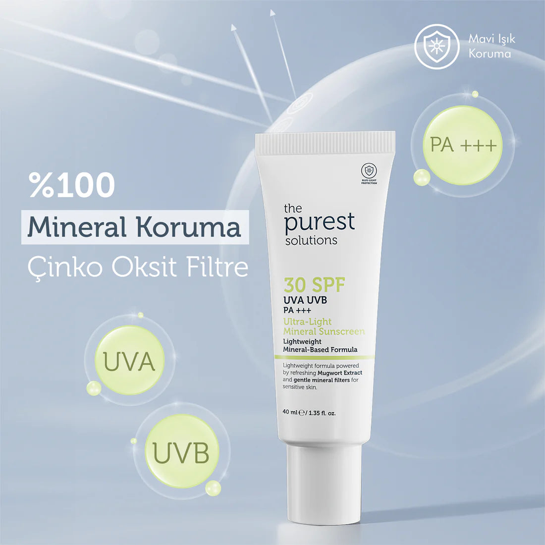 Hassas Cilt İçin Koruyucu Set: Micellar Makyaj Temizleme Suyu 400ml&amp; Mineral Güneş Kremi 40ml