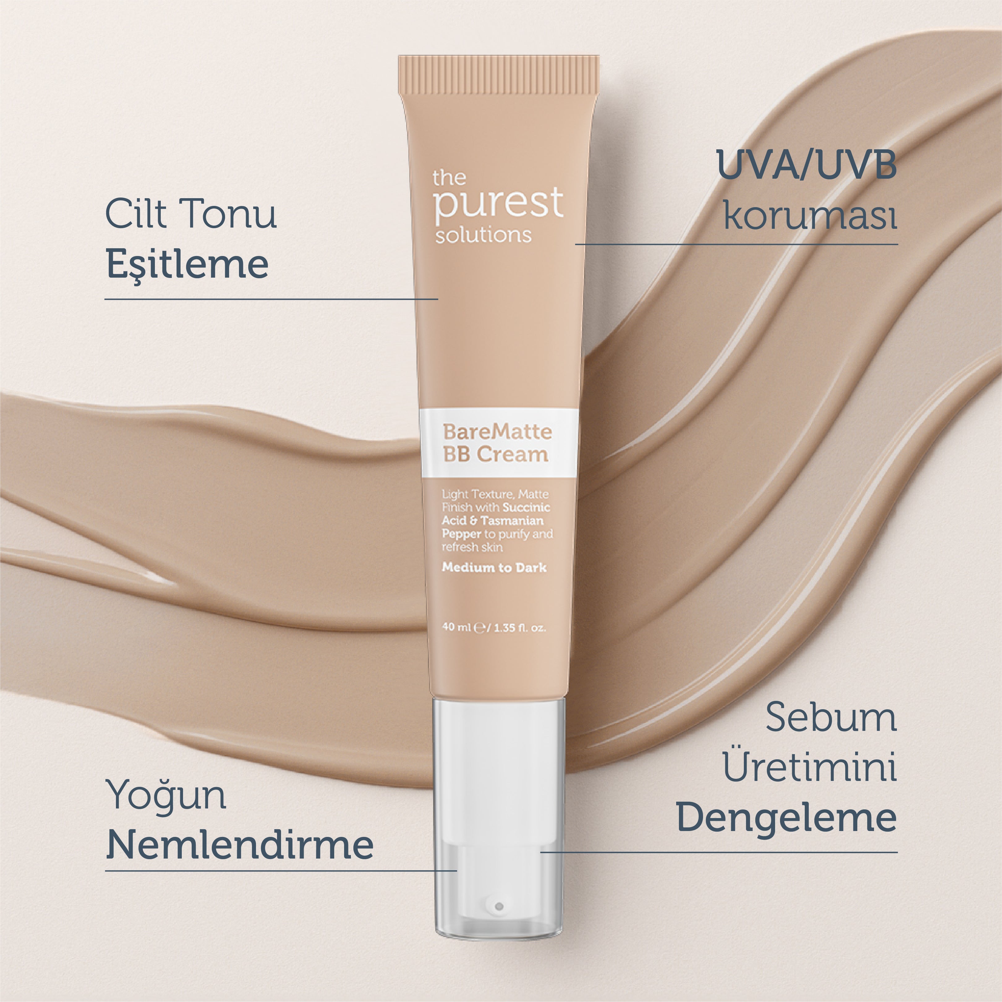 Mattifying BB Cream for Oily and Combination Skin, SPF 50+, 40 ml – Medium/Dark Tone