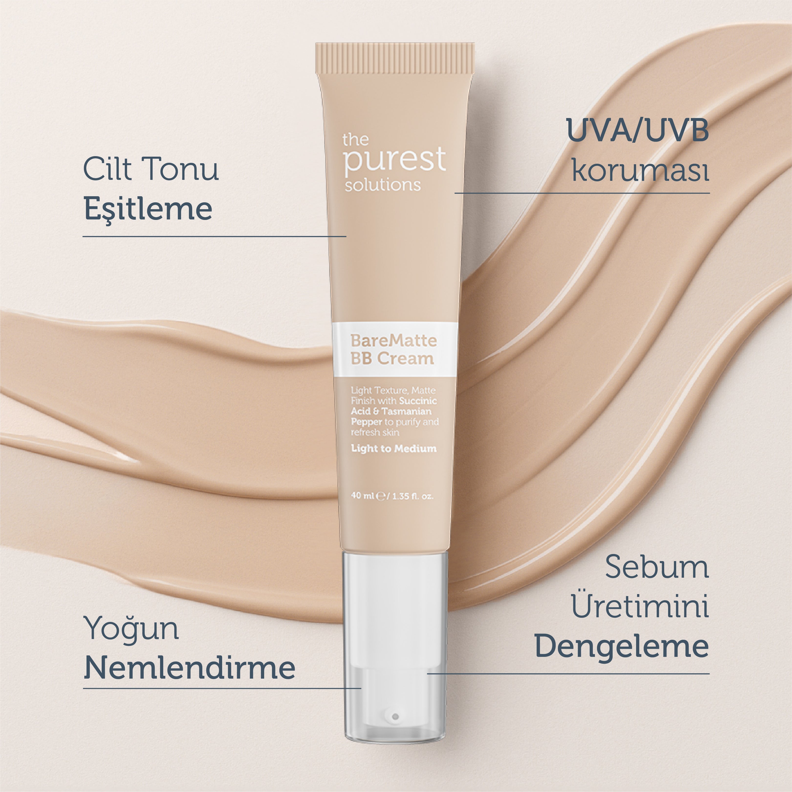 Mattifying BB Cream for Oily and Combination Skin, SPF 50+, 40 ml – Light/Medium Shade