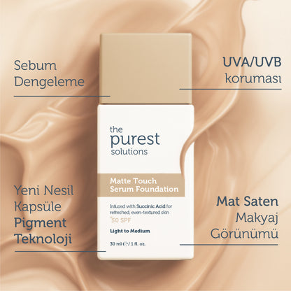 Sebum Balancing &amp; Mattifying Serum Foundation SPF 50+, 30 ml – Light/Medium Tone