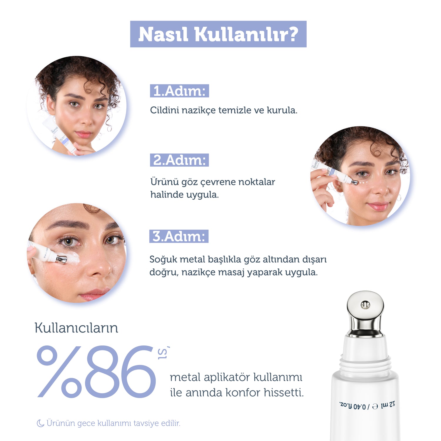 Adenozin İçerikli Kırışıklık Karşıtı Göz Çevresi Kremi 12 ml