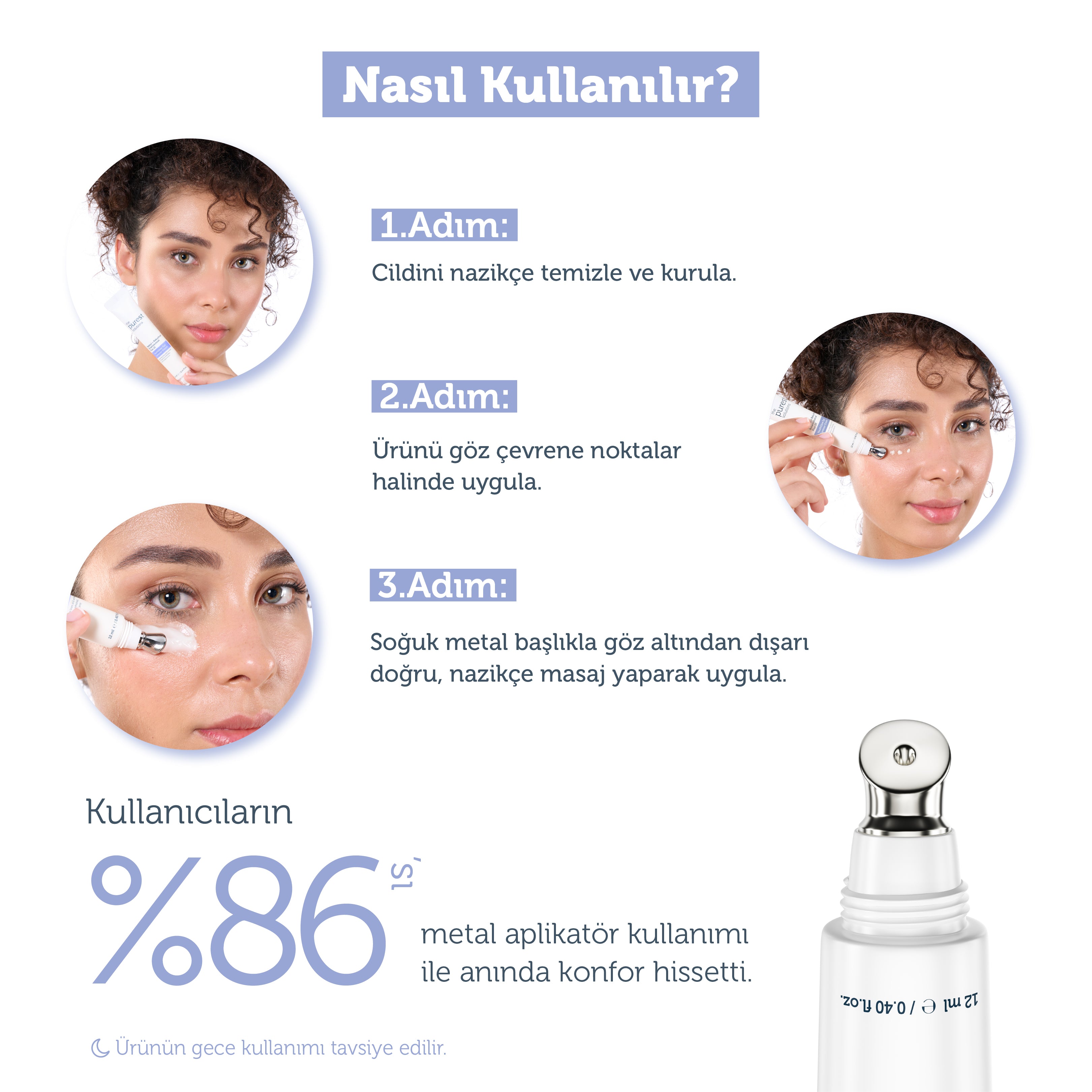 Adenozin İçerikli Kırışıklık Karşıtı Göz Çevresi Kremi 12 ml