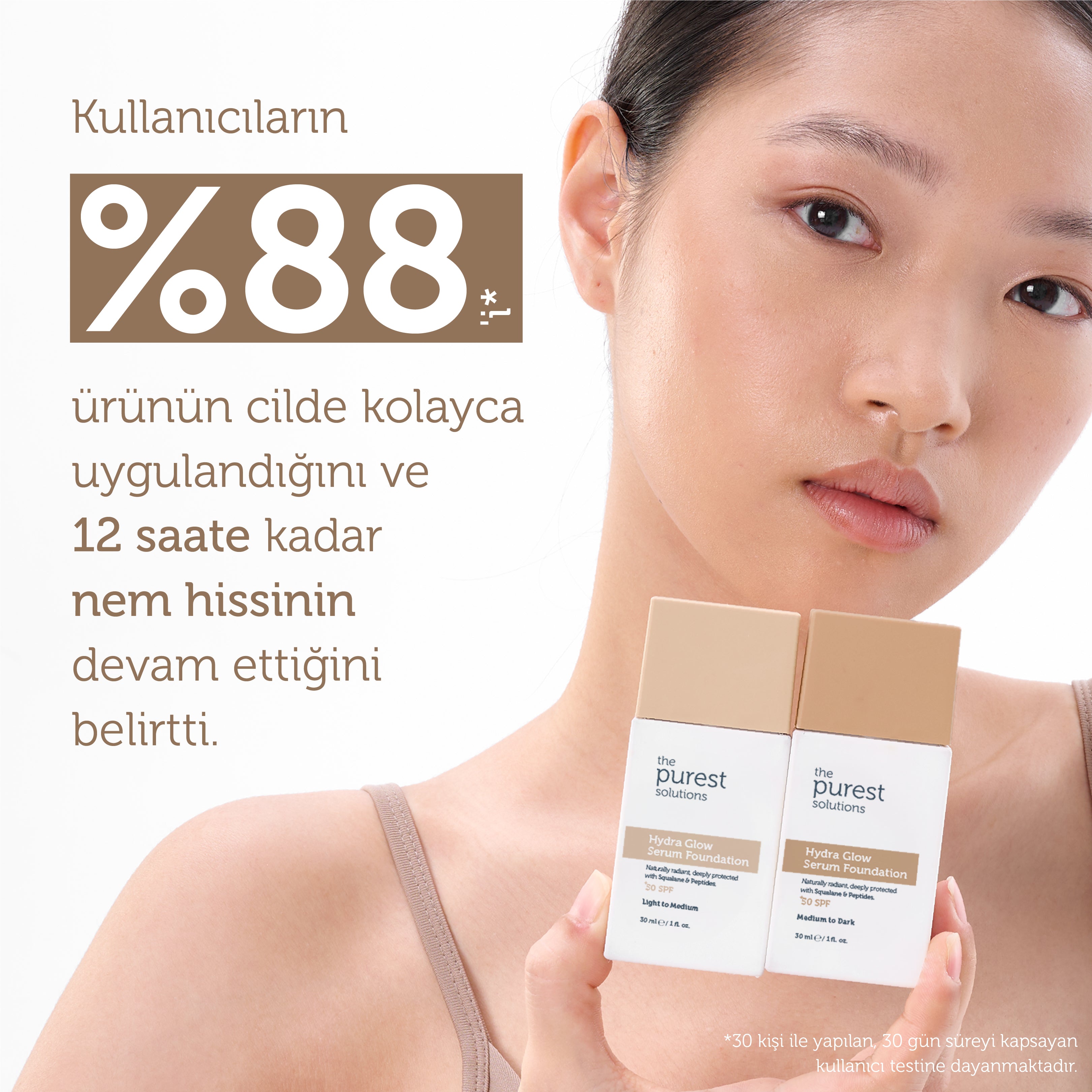 Feuchtigkeitsspendende und revitalisierende Serum-Foundation mit LSF 50+, 30 ml – Mittlerer/Dunkler Hautton