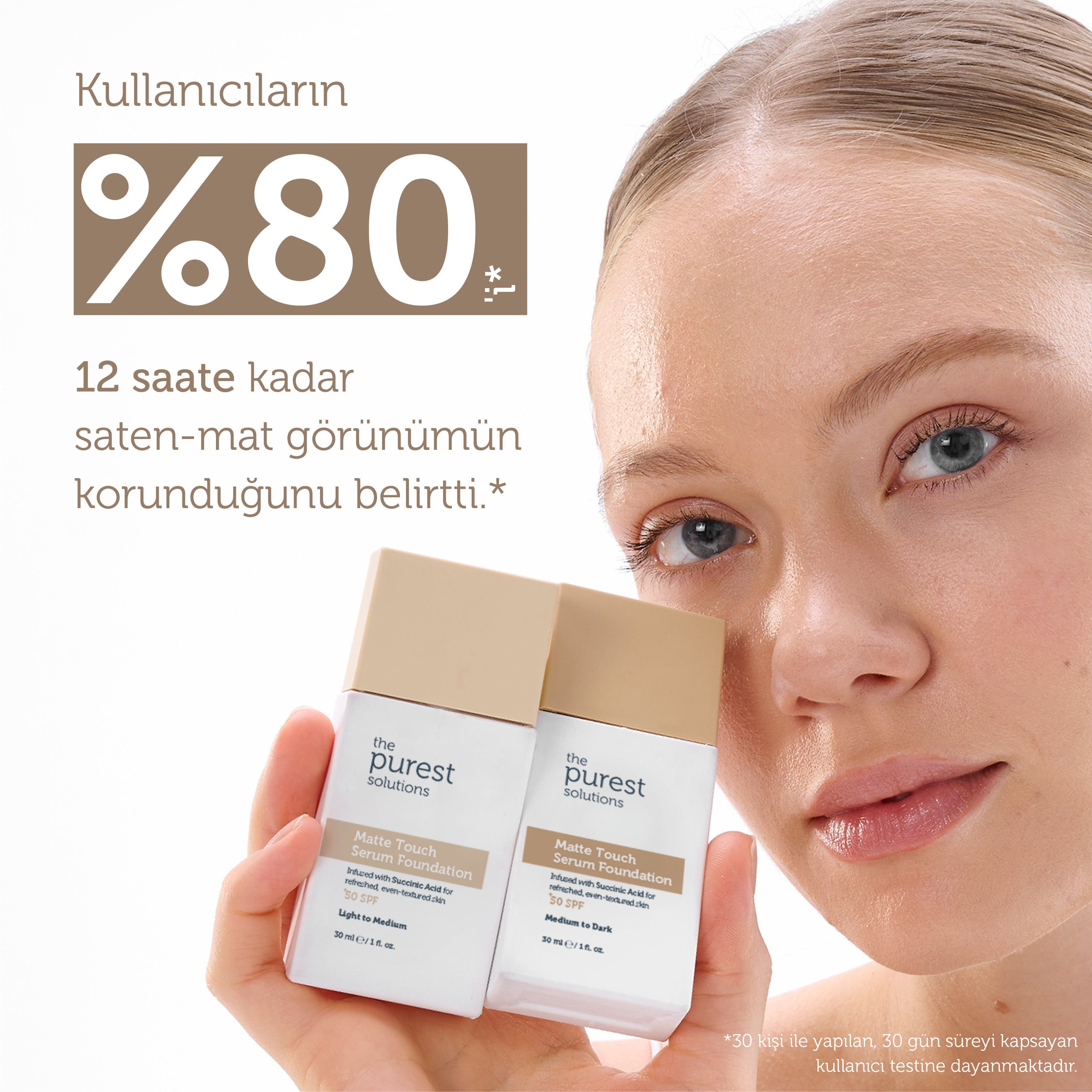 Sebum Balancing &amp; Mattifying Serum Foundation SPF 50+, 30 ml – Light/Medium Tone