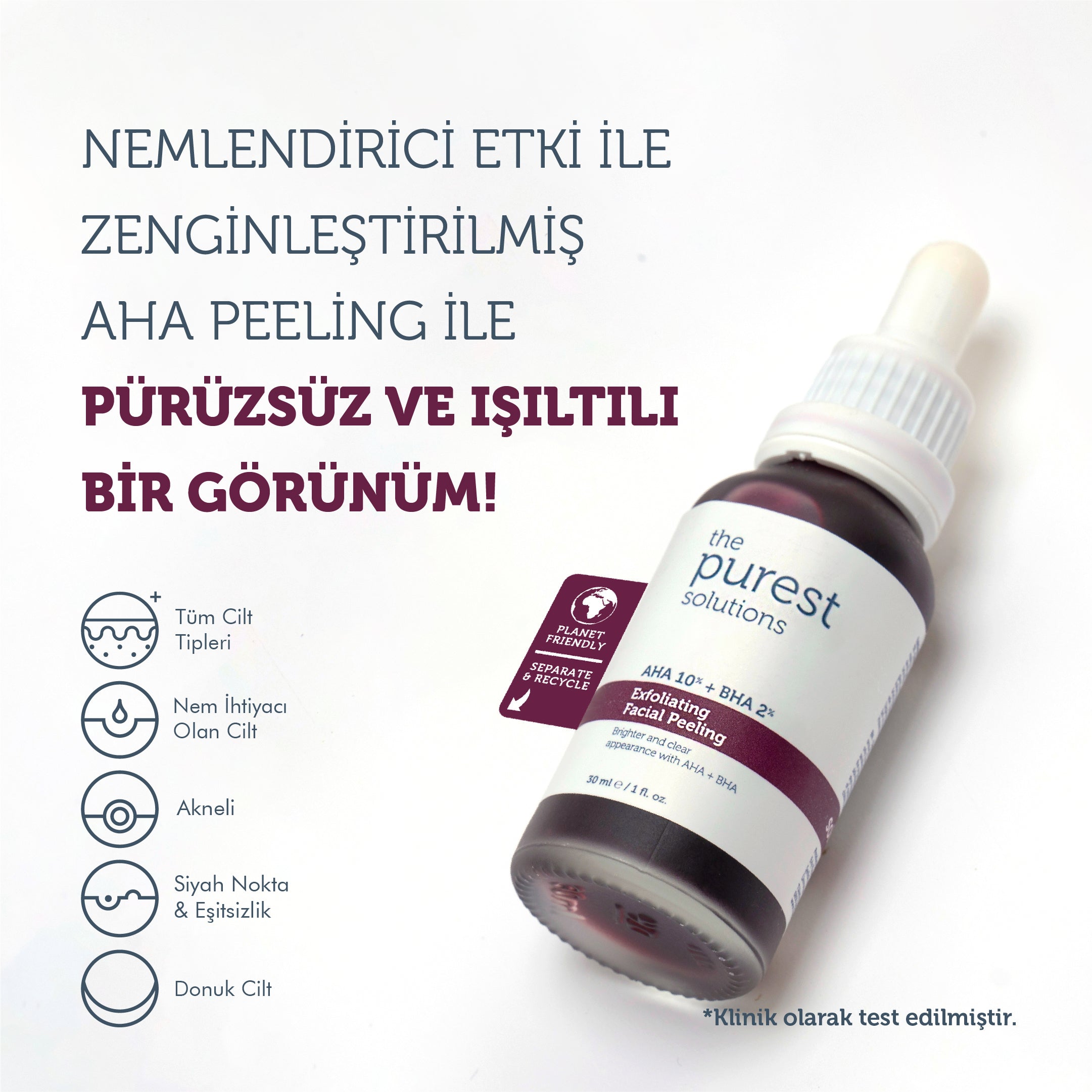 AHA &amp; BHA Revitalisierendes und hauttonausgleichendes Serum gegen Rötungen und Peelings, 30 ml