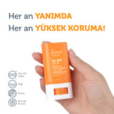 Barriere-reparierender und beruhigender Sonnenschutz-Stick mit hohem Lichtschutzfaktor 50, 17 g.