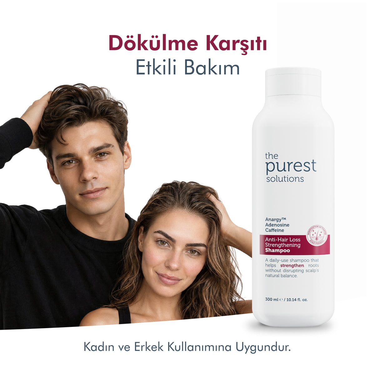 Adenozin içerikli Saçları Güçlendiren ve Dökülme Karşıtı Bakım Sağlayan Şampuan, 300 ml