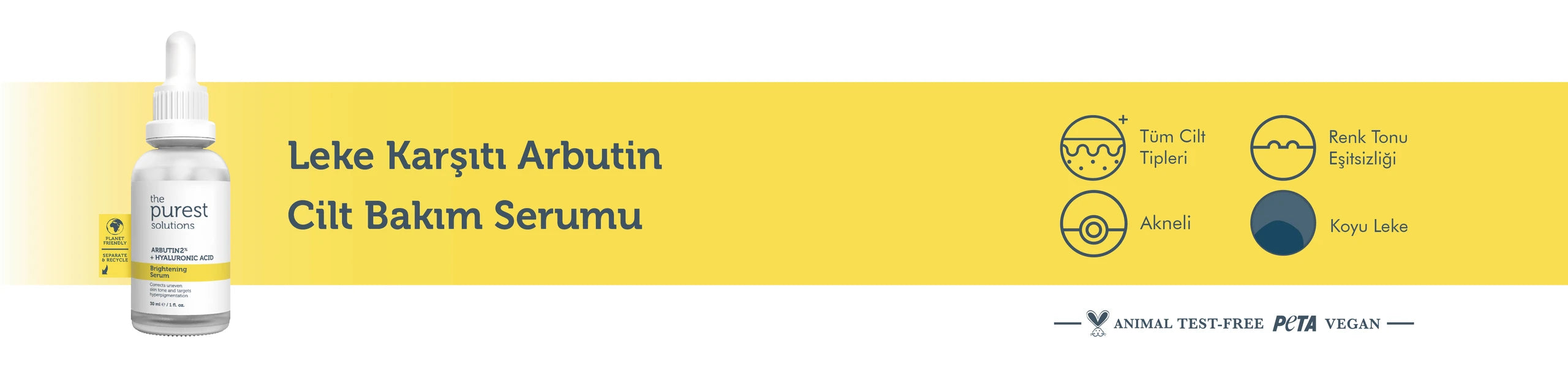 Aydınlatıcı ve Leke Görünümü Azaltıcı Arbutin Cilt Bakım Serumu 30 Ml