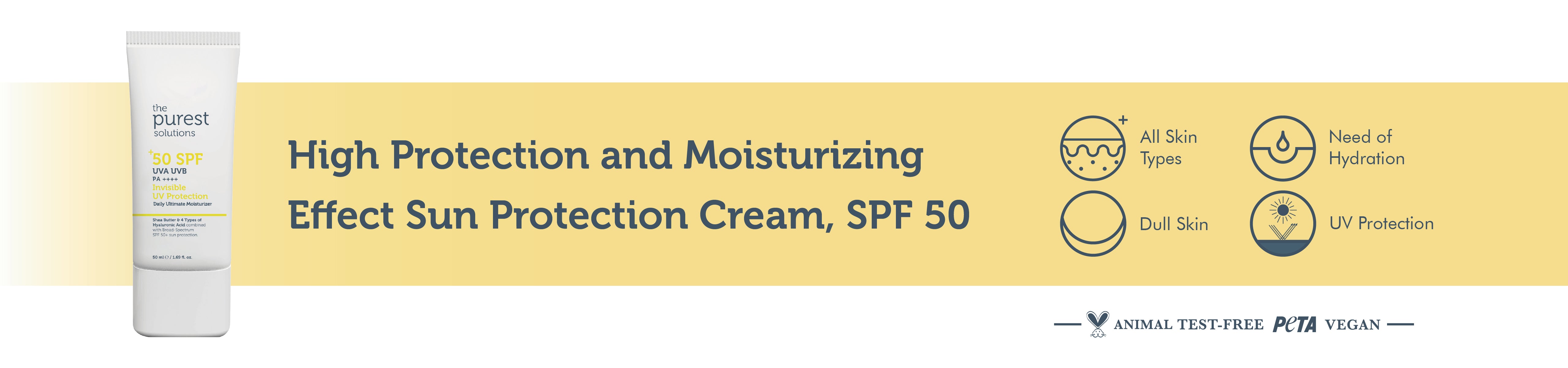 High Protection and Moisturizing Effect Invisible Sun Protection Cream SPF 50, 50 Ml.