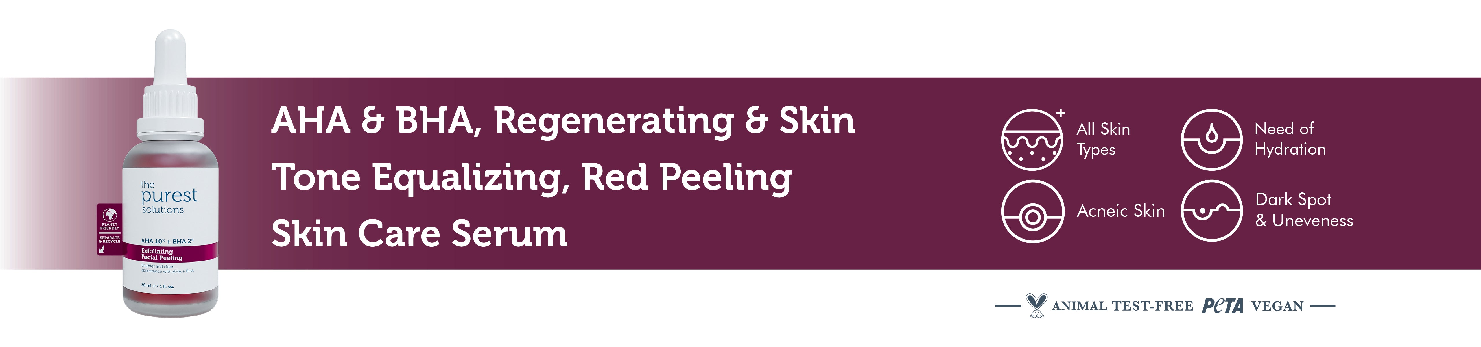 AHA & BHA Revitalizing and Skin Tone Equalizing Red Peeling Skin Serum 30 Ml