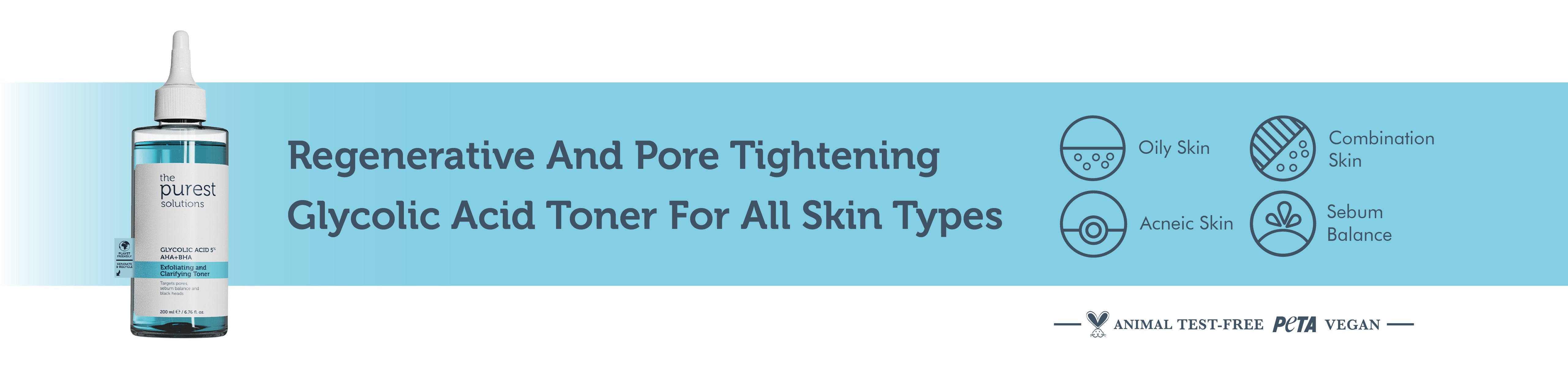 Revitalizing and Pore Tightening Glycolic Acid Blue Toner 200 Ml