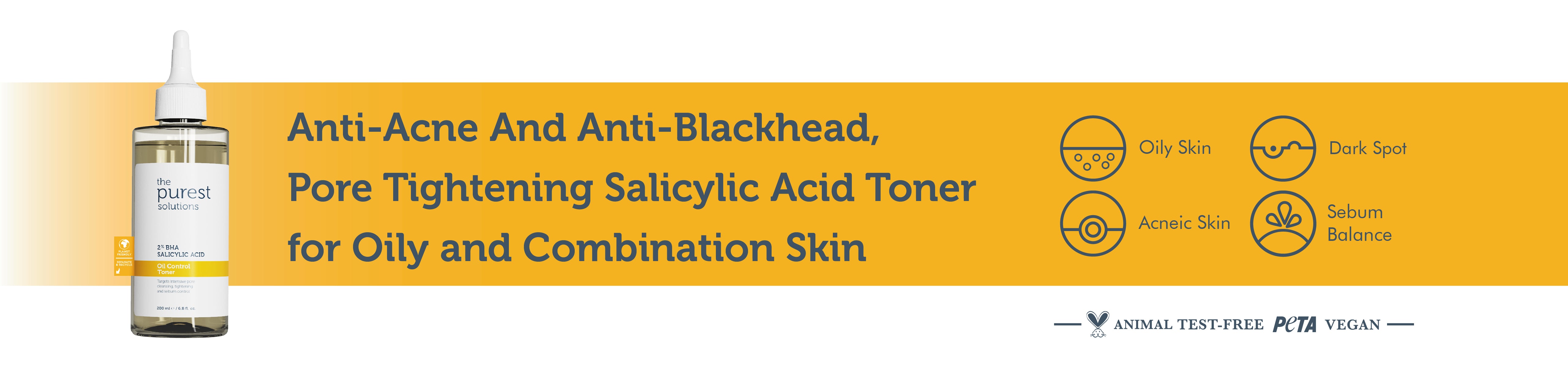 Anti-Acne and Anti-Blackhead, Pore Tightening Salicylic Acid Toner 200 Ml