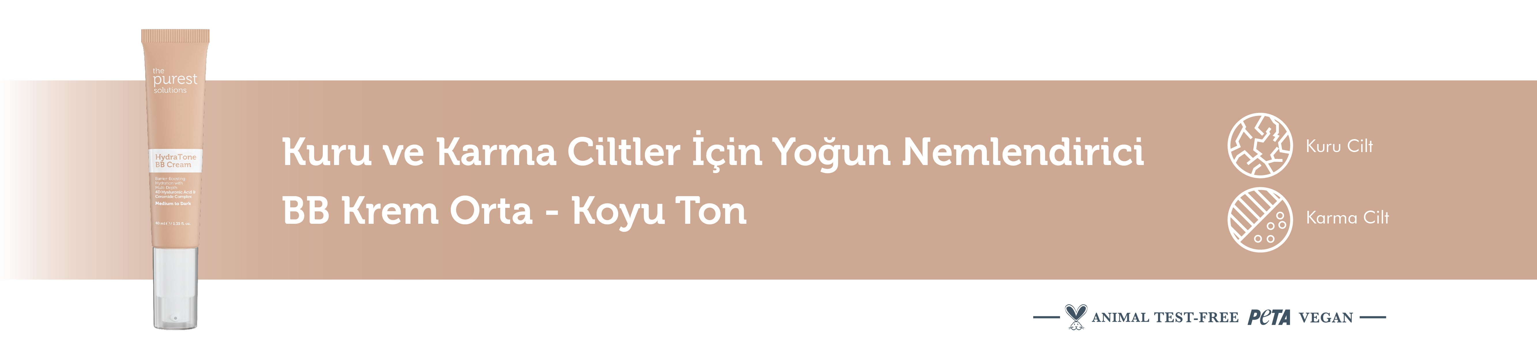 Kuru ve Karma Ciltler İçin Yoğun Nemlendirici BB Krem, SPF 50+,40 ml  – Orta/Koyu Ton