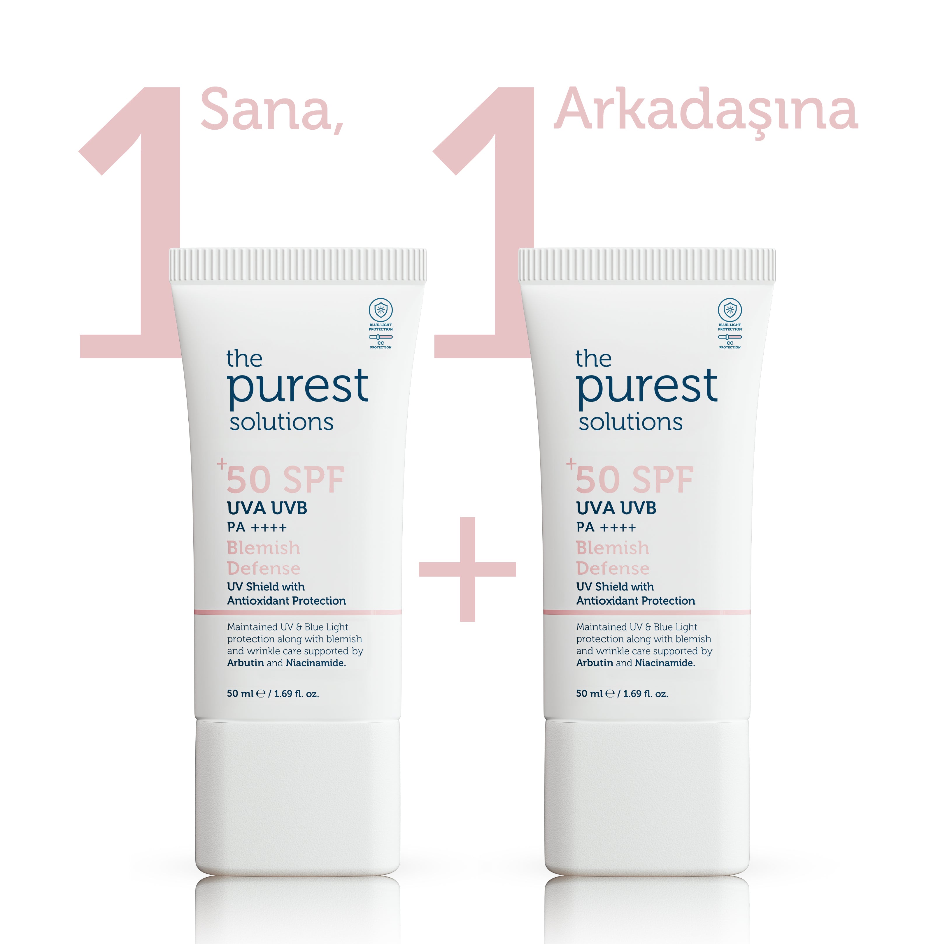 1 for You, 1 for Your Friend Blemish Defense Tinted Sunscreen Cream SPF 50