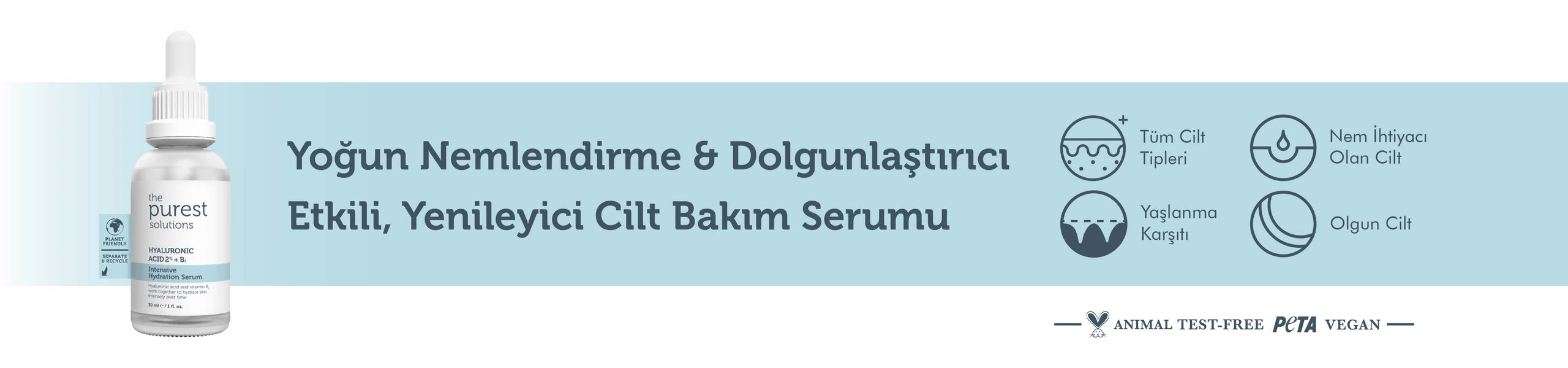 Yoğun Nemlendirme ve Dolgun Görünüm Etkili Yenileyici Hyalüronik Asit Serum 30 Ml