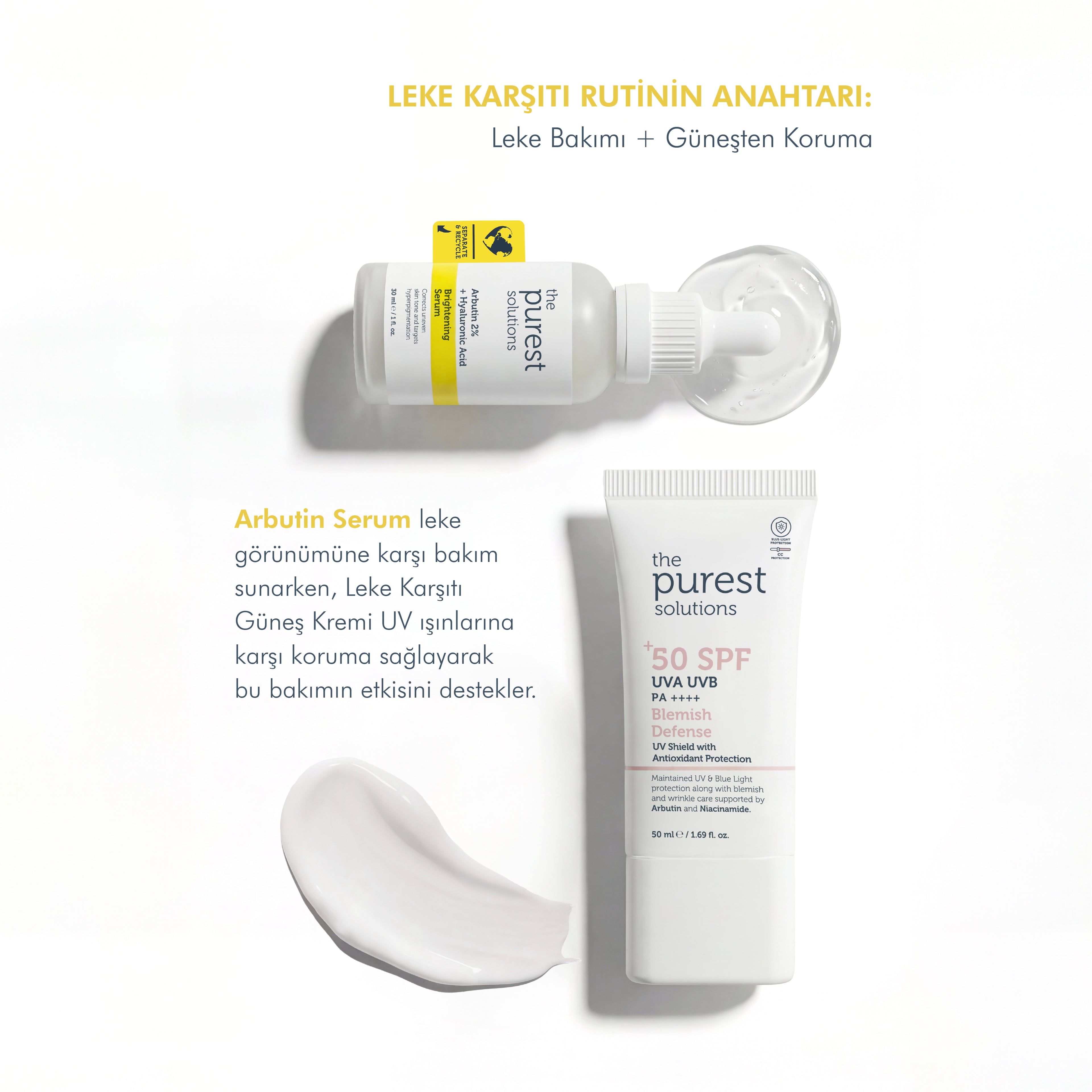 Aydınlatıcı ve Leke Görünümü Azaltıcı Arbutin Cilt Bakım Serumu 30 Ml
