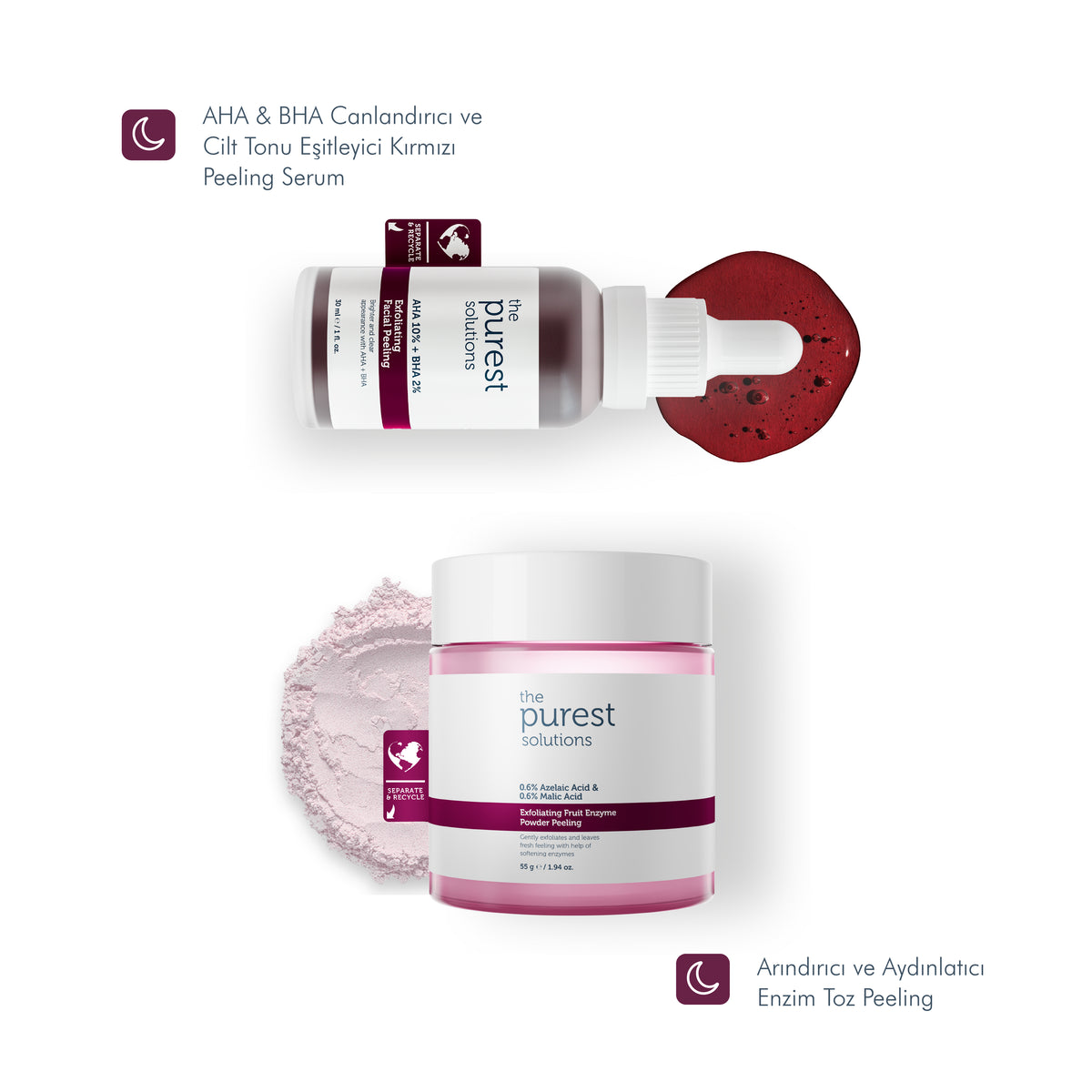 AHA &amp; BHA Canlandırıcı ve Cilt Tonu Eşitleyici Kırmızı Peeling Cilt Serumu 30 Ml