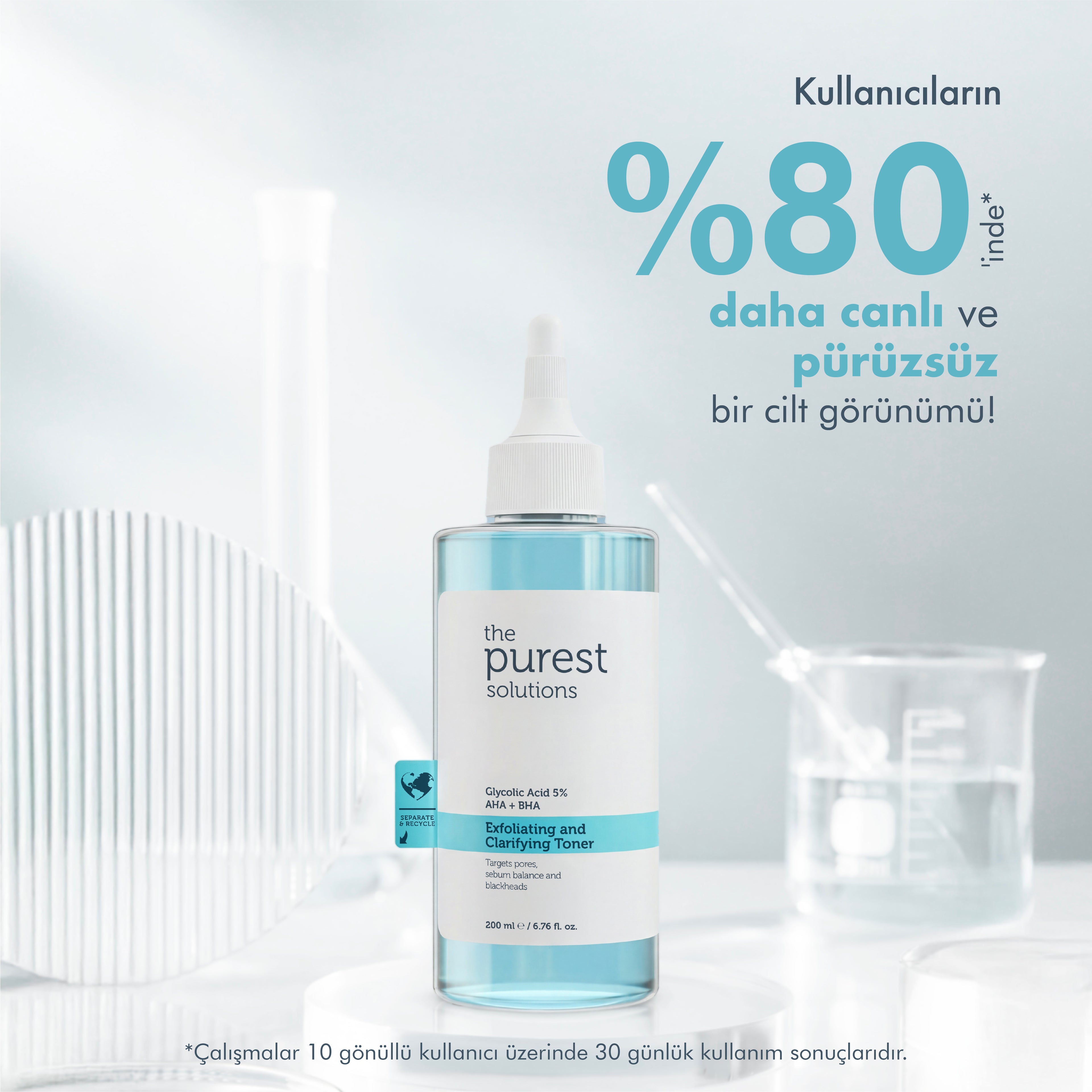 Gözenek Arındırıcı&amp; Yenileyici Set: Micellar Makyaj Temizleme Suyu 400ml&amp; Glikolik Asit Tonik 200ml