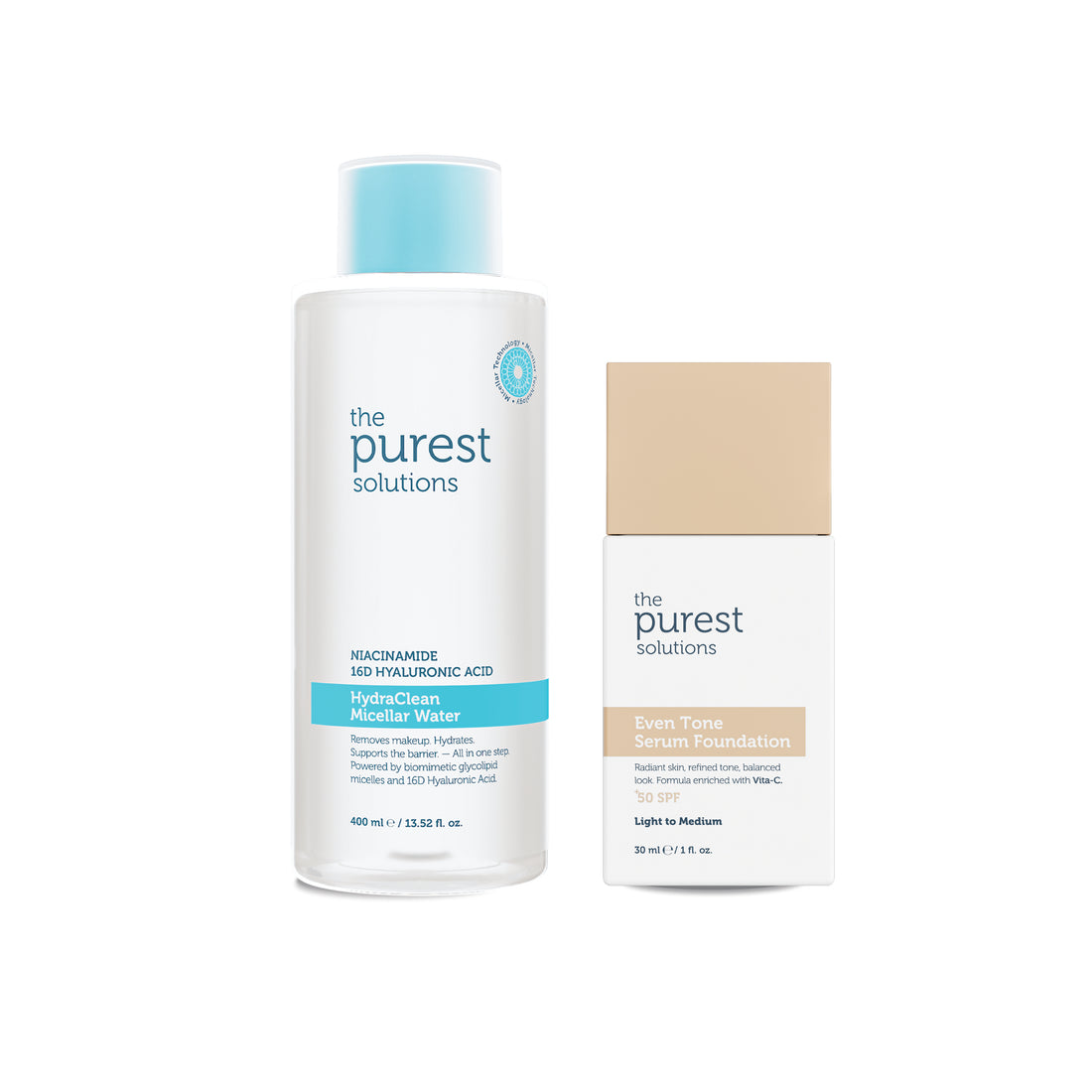 Kusursuz Görünüm&amp; Koruma Seti: Micellar Makyaj Temizleme Suyu 400ml &amp; Serum Fondöten SPF50+ 30ml