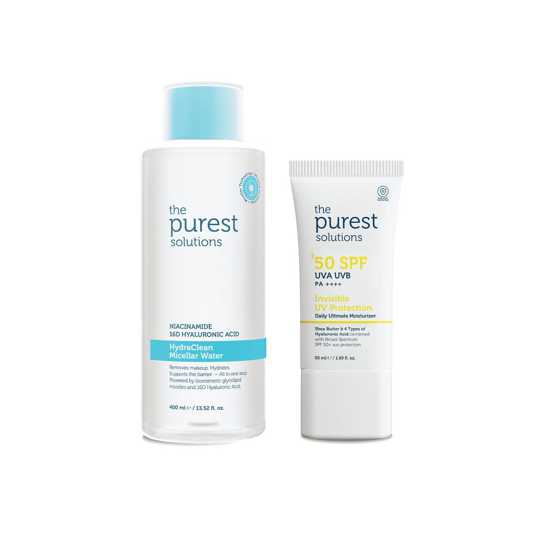 Derin Temizlik&amp; Güçlü Koruma Seti: Micellar Makyaj Temizleme Suyu 400ml&amp; Güneş Kremi SPF50+ 50ml