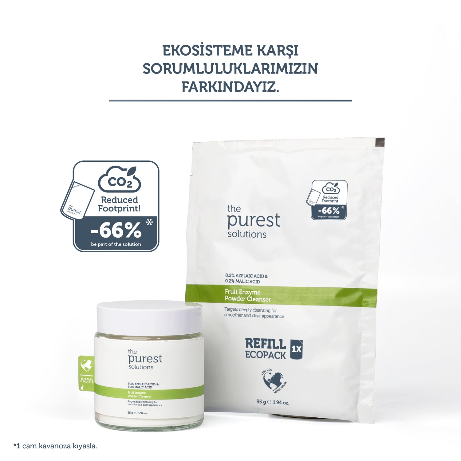 Refill Ekolojik Yedek Paket - Azelaik Asit ve Malik Asit Enzim Toz Temizleyici 55 Gr