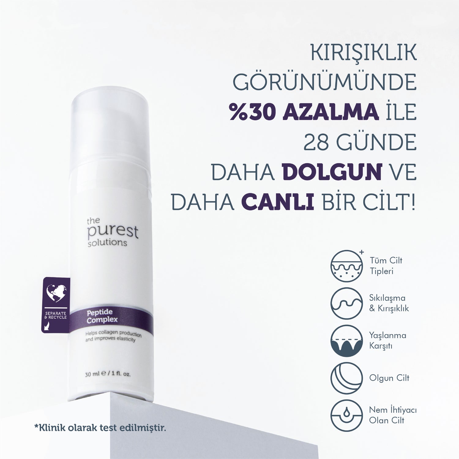 Cilt ve Göz Çevresi Bakım Seti, Retinol, Adenozin, Peptid İçeren, Kırışıklık Karşıtı Bakım,3&