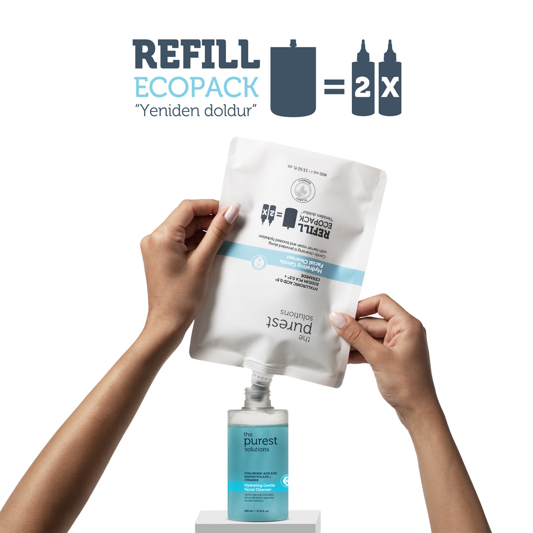 Nachfüllpackung mit Hyaluronsäure-Reinigungsgel: Feuchtigkeitsspendend und barriere-reparierend für trockene und Mischhaut, 400 ml