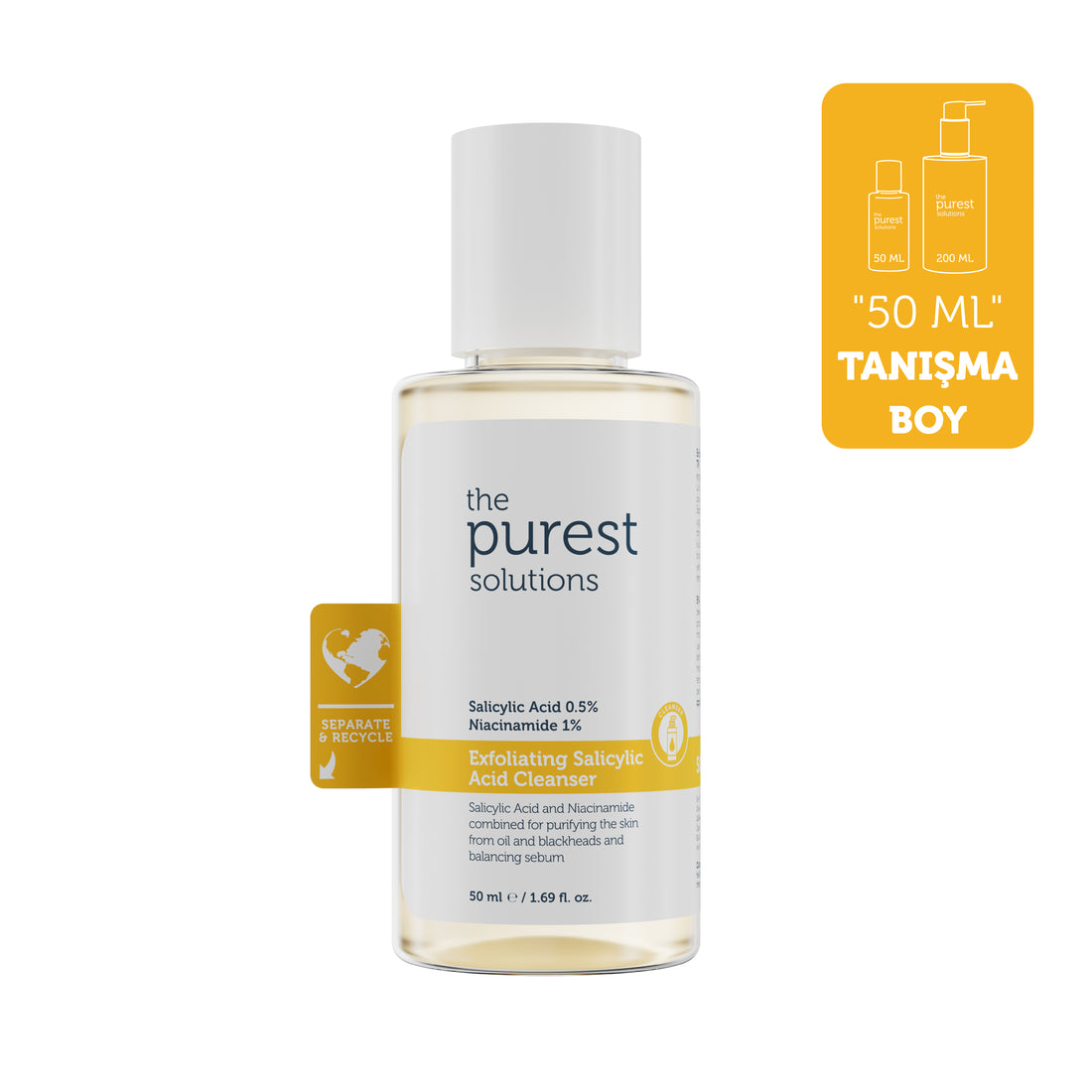 Sivilce Ve Siyah Nokta Karşıtı Yağlı Ve Karma Ciltler İçin Salisilik Asit Arındırıcı Temizleme Jeli 50 Ml