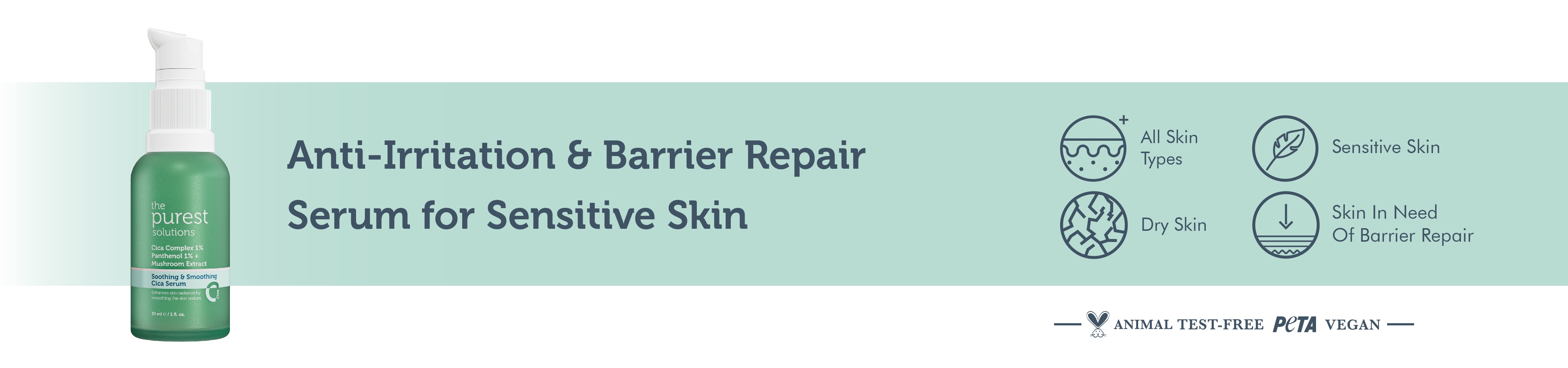 Soothing & Smoothing Cica Serum / Anti-Redness and Barrier Repair Cica Serum for Sensitive Skin 30 ml
